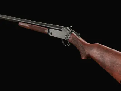 PBR Henry Single Shot Shotgun Low-poly 3D model