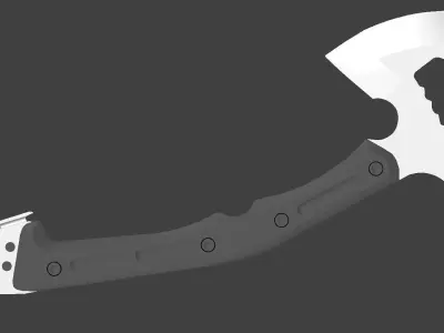 Military Hatchet Low-poly 3D model