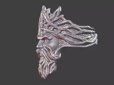 the greenman celtic god ring 3D print model purchase