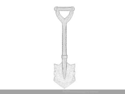 Stylized Wooden Handled Shovel 3D Model - AI Low-poly 3D model