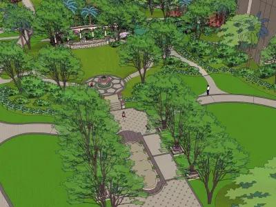 Sketchup Landscape Park T1 Free 3D model