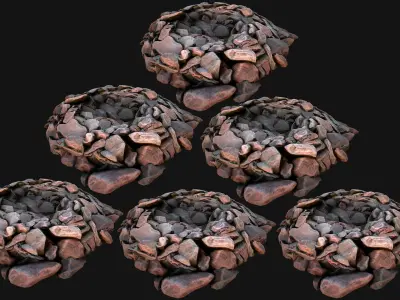 Gemstone Deposits Mine Gem Set Low-poly 3D model
