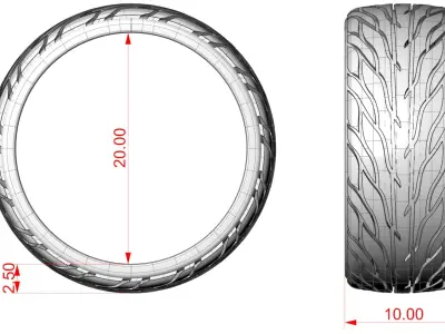 Car tires ring protector version 3 3D print model