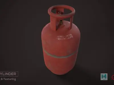 Indian Gas cylinder Low-poly 3D model