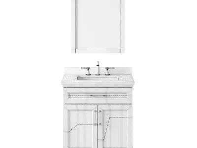 OVE Felix 30 Vintage Grey Vanity 3D model