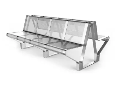 Waiting Room Seat V1 Double 4 Seats 3D model