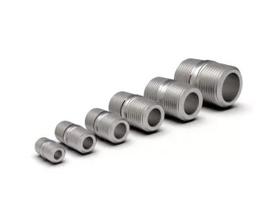Pipe close nipples NPT male threaded collection 3D model