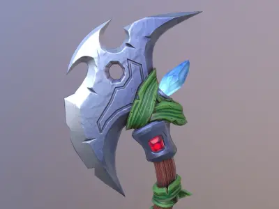 Stylized axe Low-poly 3D model
