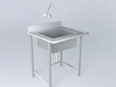Kit215 Bancada Inox Cuba V2 por Alex Marques Free 3D model