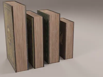 Old Book Pack Low-poly 3D model