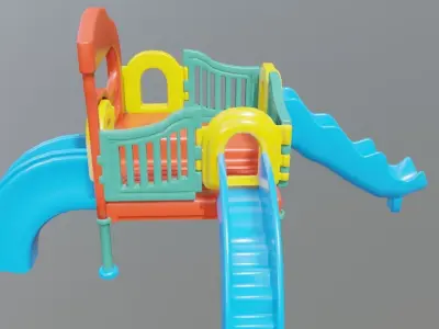 kid play ground park castles  3D model