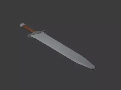 low poly sword set 3D model