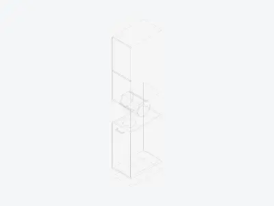 Locker - Laminate - Integral - Sanitiser Station Low-poly 3D model