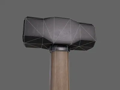 PBR Sledge Hammer V1a Low-poly 3D model