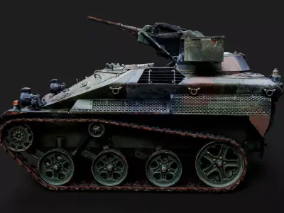 military drone tank machine gun vehicle PBR photogrammetry Low-poly 3D model