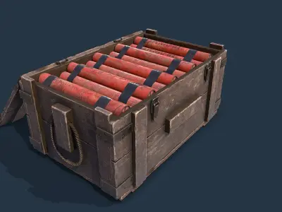 Dynamite Box  Low-poly 3D model