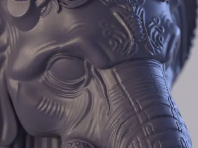 Elephant Head Wine Holder 3D print model