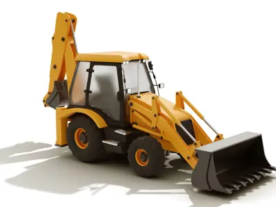 Backhoe Loader 3D Model 3D model