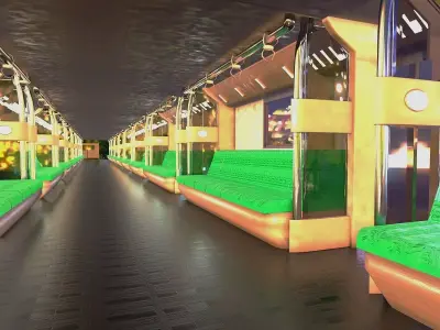 SUBWAY TRAIN INTERIOR 3D MODEL 3D model