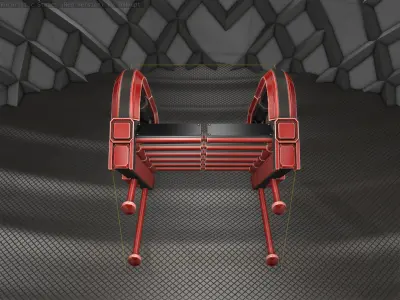 Sci-Fi Stairs - 9 - Red Version Low-poly 3D model