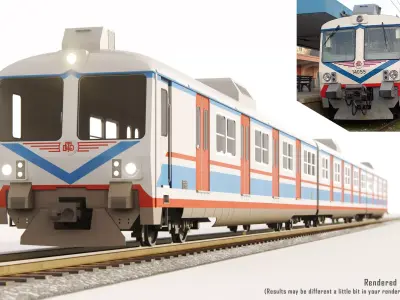 TCDD - E14000 Electrificied Commuter Train Low-poly 3D model