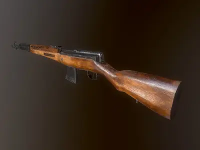 Tokarev SVT rifle  Low-poly 3D model
