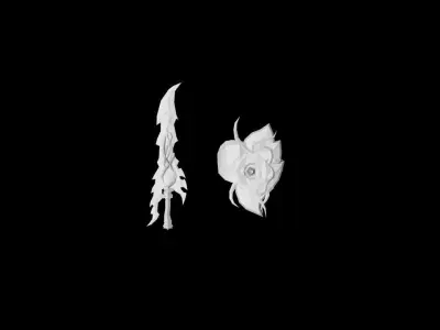 Rose Knight - Sword and Shield Low-poly 3D model