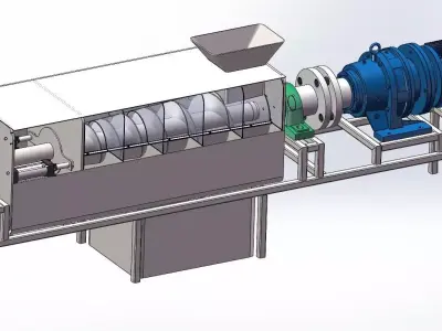 Screw Dewatering Machine 3D model