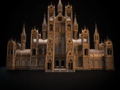 GOTHIC MODULAR BUILDING 9 Low-poly 3D model