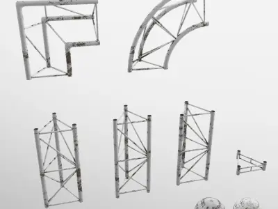 trussing system 3 sticks collection 3D model
