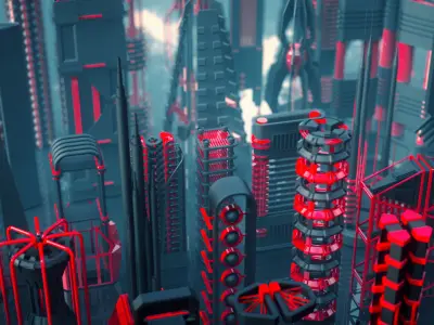 SCI FI Mechanisms Kitbash Set - 100 Pieces 3D model