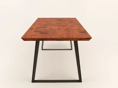 Industrial design dining table Low-poly 3D model