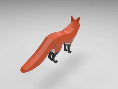 Low poly fox 3d Model Low-poly 3D model