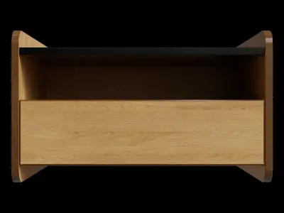 Floating With Open And Closed Storage Nightstand Low-poly 3D model