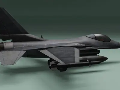 fighter plane  Low-poly 3D model