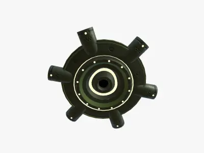 Alien Spaceship UFO J05 Dark Green - Sci Fi Spacecraft Design Low-poly 3D model