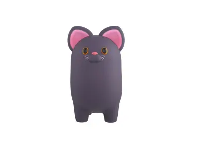 Black Cat Character 3D model