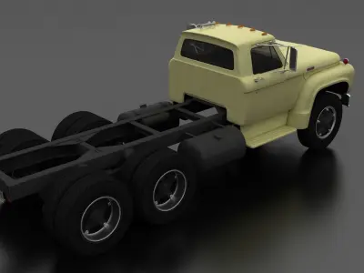 T-Series T-850 Truck Chassis 1964 Low-poly 3D model