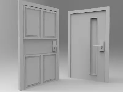 Door Interior Free low-poly 3D model