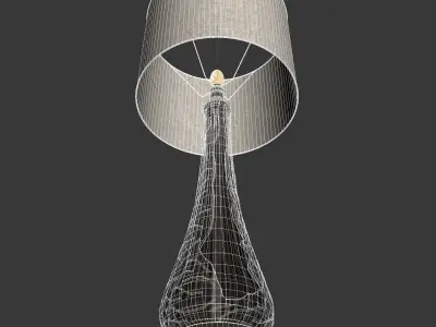 Olive  Frosted Trail Lamp On Antique Brass Bases 3D model