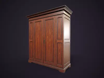 Victorian Wardrobe Low-poly 3D model