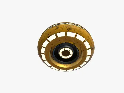 Alien Spaceship UFO A08 Yellow Dirt - Sci Fi Spacecraft Design Low-poly 3D model