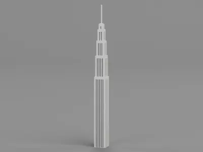Paper Skyscraper V3 Low-poly 3D model