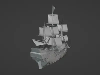 Fully 3D Printable Pirate Ship  3D print model