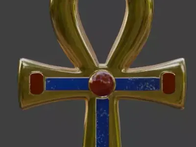 Ancient Egyptian Ankh Amulet 3D Prop Low-poly 3D model