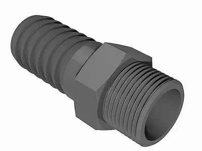 PVC Hose Adaptors - BSP Male Free 3D model