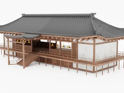 JAPAN TRADITIONAL BUILDING Low-poly 3D model