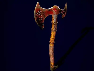 Battle Axe 3D model 9