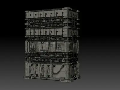 SCI FI Machinery and Crates 3D model