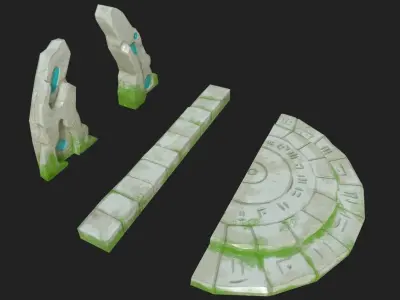 Gate Stylized Cartoon Door Portal Medieval Magic Low Poly Low-poly 3D model
